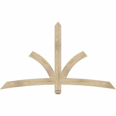 Ekena Millwork Davenport Rough Sawn Timber Gable Bracket, Douglas Fir, 72"W x 42"H x 2"D x 4"F, 14/12 Pitch GBW072X42X0204DAV00RDF